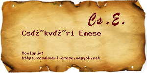 Csákvári Emese névjegykártya