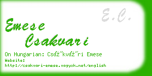 emese csakvari business card